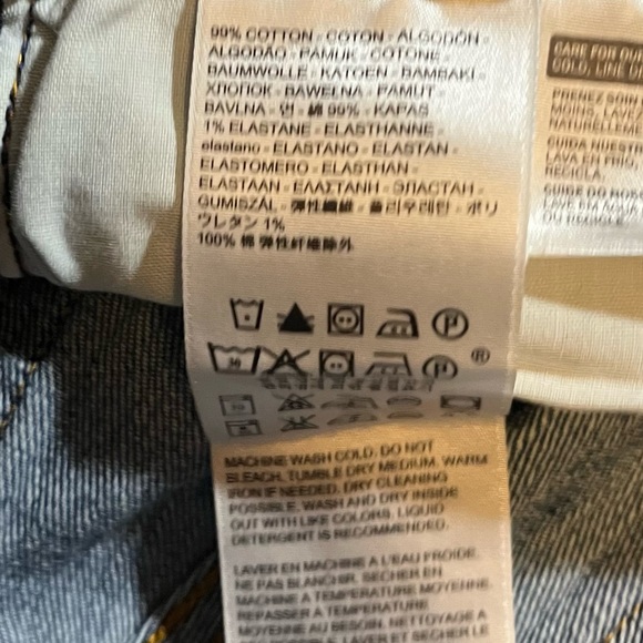 Levis Wedgie Fit Ankle Jean White Oak Cone Denim Raw Hem High Rise Button Fly 29 - Picture 10 of 11